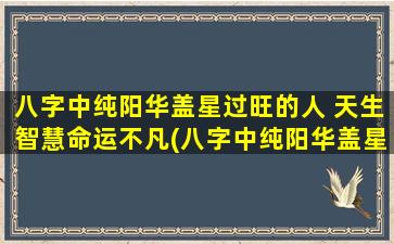 八字中纯阳华盖星过旺的人 天生智慧命运不凡(八字中纯阳华盖星过旺的人命运智慧不凡，解析和应对方法)